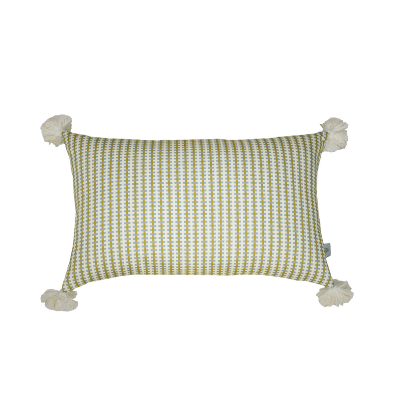 Wicker Pistachio Corner Tassel Cushion