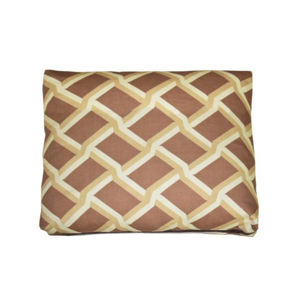 Trellis Leather Inlay Cushion