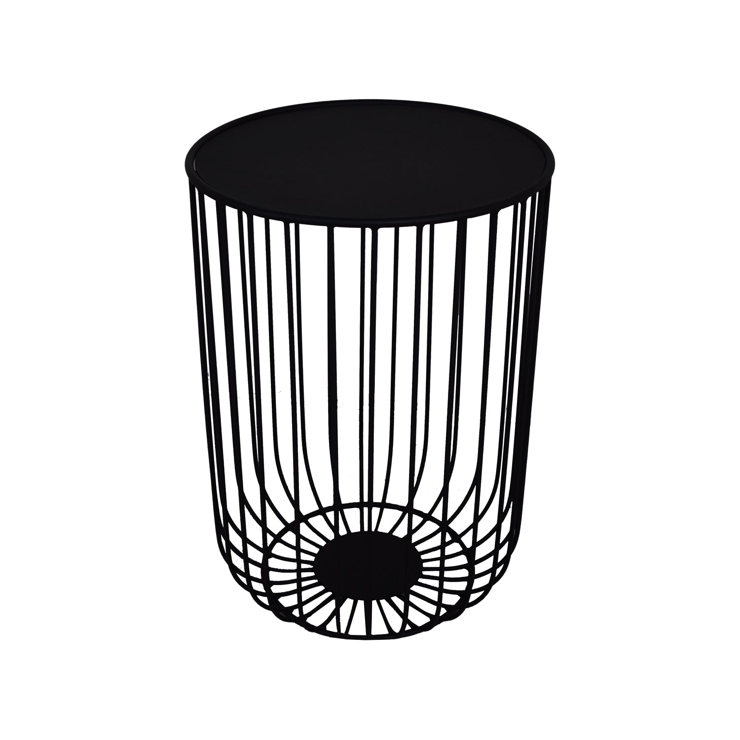 Black Cage Side Table