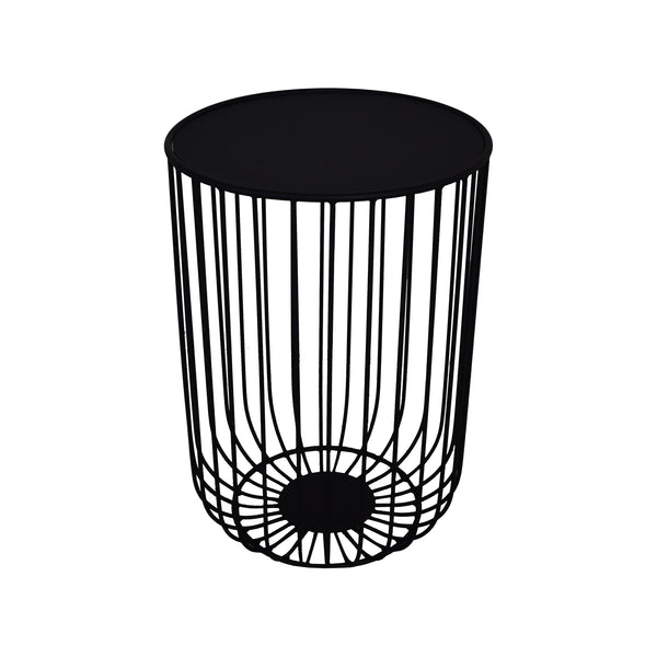 Black Cage Side Table