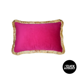 Velvet Tasseled Magenta Cushion